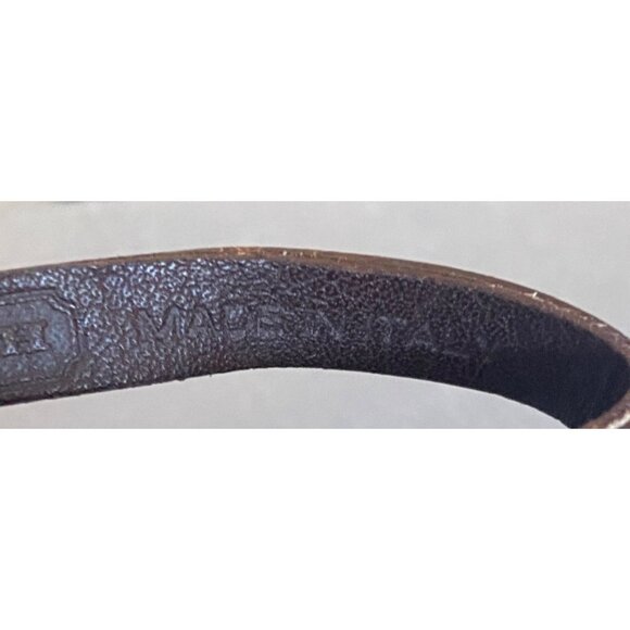 Coach Made in Italy Leather Keychain Tan Strap Silver Ring 1990–2000s Minimalist - Picture 4 of 8